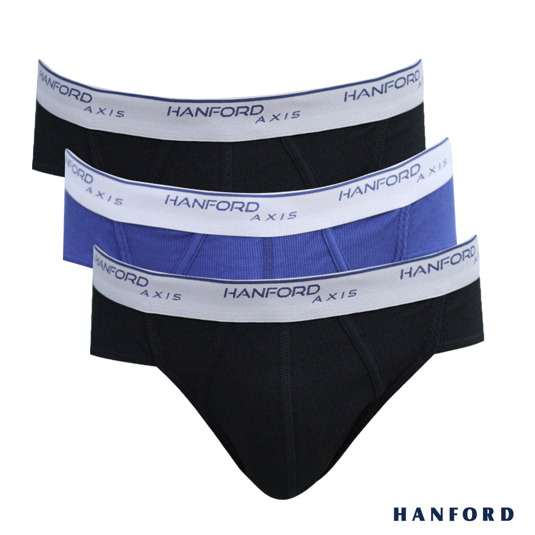 Hanford Men Premium Ribbed Cotton Axis Briefs - Assorted (3in1 Pack) –  HANFORD