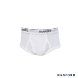 Hanford Kids/Teens Premium Ribben Cotton Hipster Briefs W/ Fly Opening Finn W200 - White (3in1 Pack)