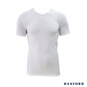 Hanford Men V-Neck Cotton Waffle Knit Muscle Fitted Shirt - Wade (Single Pack)
