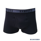 Hanford Men Cotton w/ Spandex Boxer Briefs w/ Fly Opening Doson -Black(Single Pack) S-4X Big Plus Size