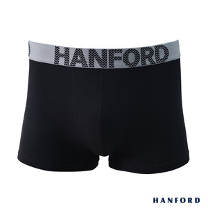 Hanford Men Cotton w/ Spandex Boxer Briefs Bently - Black (Single Pack) S-4X Big Plus Size