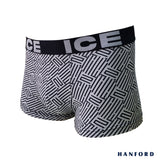 Hanford iCE Men Viscose w/ Spandex Boxer Briefs Herringbone - Black/Herring Print (Single Pack)