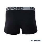 Hanford Men Cotton w/ Spandex Boxer Briefs Bently - Black (Single Pack) S-4X Big Plus Size
