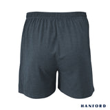 Hanford Men Premium Cotton Knit Lounge/Sleep/Boxer Shorts - Carib/Dark Shadow (Single Pack)