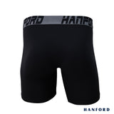 Hanford Athletic Men Cotton Spandex Compression Boxer Shorts Chase - Black (SinglePack)