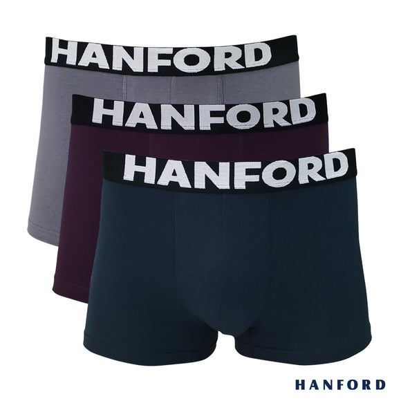 Hanford Men Cotton w/ Spandex Boxer Briefs Terra - Assorted Colors (3in1 Pack)