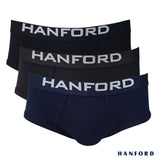 Hanford Men Premium Ribbed Cotton Modern Hipster Briefs Axton - Assorted Colors (3in1 Pack)