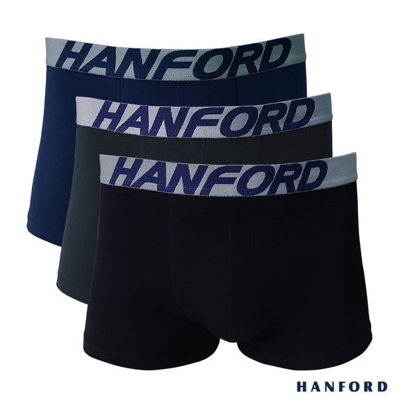 Hanford Men Cotton w/ Spandex Boxer Briefs Agean - Assorted Colors (3in1 Pack)