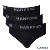 Hanford Men Regular Cotton Briefs Boston / Tuxx - Black (3in1 Pack)