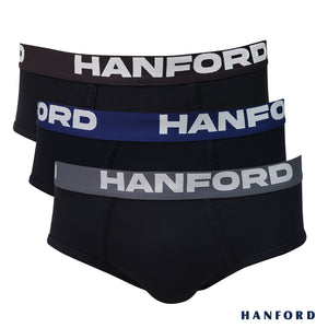 Hanford Men Premium Ribbed Cotton Modern Hipster Briefs Astral - Assorted Colors (3in1 Pack)