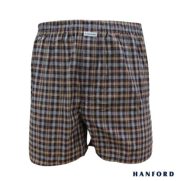 Hanford Men 100% Cotton Woven Boxer Shorts - Checkered SETL (1PC/SinglePack)