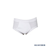 Hanford Kids Premium Ribbed Cotton Comforter Briefs w/ Fly Opening w/ Lycra Waistband - White (3in1 Pack)