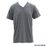 Hanford Men/Teens V-Neck Cotton Modern Fit Short Sleeves Shirt - Nimbus Gray (1PC/SinglePack)