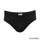 Hanford Men Regular Cotton Briefs Inside Garter V313 - Black (3in1 Pack)