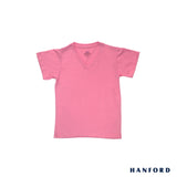 Hanford Kids/Teens V-Neck Short Sleeves Shirt - Flamingo (Single Pack)