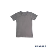 Hanford Kids/Teens 100% Cotton R-Neck Short Sleeves Shirt - Natural Gray (Single Pack)