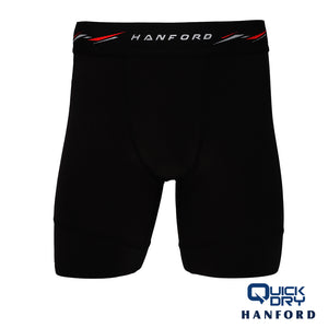 Hanford Athletic Men Pro Cool 2.0 Quick Dry Compression Knee Length - Black/Red Line (Single Pack)