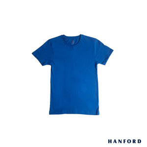 Hanford Kids/Teens 100% Cotton R-Neck Short Sleeves Shirt - Royal (Single Pack)