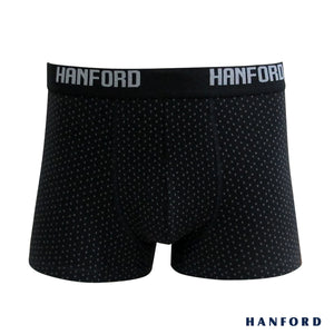 Hanford Men Cotton w/ Spandex Boxer Briefs - Van Print/Black (Single Pack)