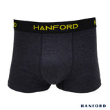 Hanford Men Cotton w/ Spandex Boxer Briefs with Fly Opening Brees - Smoky Melange (Single Pack)