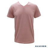 Hanford Men/Teens V-Neck Shirt Modern Fit Short Sleeves - Copper Rose (1PC/SinglePack)