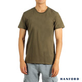Hanford iCE Men 100% Cotton R-Neck Modern Fit Short Sleeves Shirt - Army Green (Single Pack)