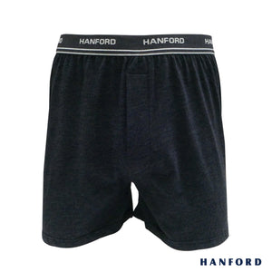 Hanford Men Premium Cotton Knit Lounge/Sleep/Boxer Shorts - Champ/Phantom Melange (Single Pack)