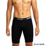 Hanford Athletic Men Pro Cool 2.0 Quick Dry Compression Knee Length - Black/Blue Line (Single Pack)