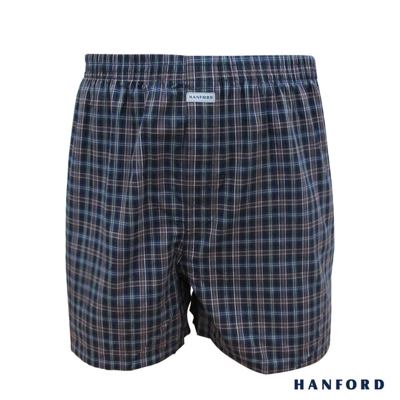 Hanford Men 100% Cotton Woven Boxer Shorts - Checkered SETM (1PC/SinglePack)