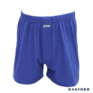 Hanford Men Premium Cotton Knit Lounge/Sleep/Boxer Shorts - Tyler/Blue Lolit (Single Pack)