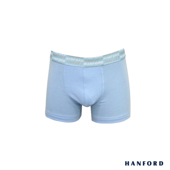 Hanford Kids/Teens Cotton w/ Spandex Boxer Briefs - Typo/Sky Blue (Single Pack)