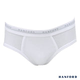 Hanford Men Premium Ribbed Cotton Hipster Briefs - White (3in1 Pack)