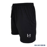 Hanford Men Premium Cotton Knit Lounge Sleep Drawstring Boxer Shorts Blaze - Black (Single Pack)