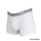 Hanford Men Cotton w/ Spandex Boxer Briefs Alpha - White (Single Pack)