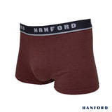 Hanford Men Cotton w/ Spandex Boxer Briefs Shaun - Rouge Melange (Single Pack)