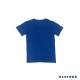 Hanford Kids/Teens 100% Cotton V-Neck Short Sleeves Shirt - Strong Blue (Single Pack)