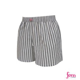 Fem by Hanford Ladies Women 100% Premium Cotton Woven Comfy Sleep Lounge Boxer Shorts Stripe FW4 (1PC)