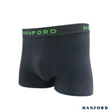 Hanford Men Cotton w/ Spandex Boxer Briefs Ozzy - Iron Gate/Irish Green Logo (Single Pack)