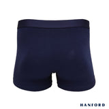 Hanford Men Cotton w/ Spandex Boxer Briefs Neon Collection Russet - Navy/Orange Logo (Single Pack)