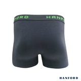 Hanford Men Cotton w/ Spandex Boxer Briefs Ozzy - Iron Gate/Irish Green Logo (Single Pack)