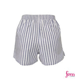 Fem by Hanford Ladies Women 100% Premium Cotton Woven Comfy Sleep Lounge Boxer Shorts Stripe FW5 (1PC)