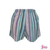 Fem by Hanford Ladies Women 100% Premium Cotton Woven Comfy Sleep Lounge Boxer Shorts Stripe FW2 (1PC)