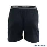 Hanford Men Premium Cotton Knit Lounge/Sleep/Boxer Shorts - Champ/Phantom Melange (Single Pack)
