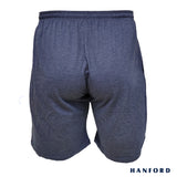 Hanford Men Casual Lounge Comfort Walking Drawstring with Pocket Shorts Dusten - Blue Melange (SinglePack)