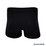 Hanford Men Cotton w/ Spandex Boxer Briefs Tropic Collection Dusk - Black/Purple Logo (Single Pack)