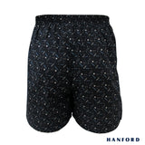 Hanford Men 100% Cotton Woven Shorts Wiggly - Wiggly Print/Black (SinglePack)