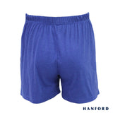 Hanford Men Premium Cotton Knit Lounge/Sleep/Boxer Shorts - Tyler/Blue Lolit (Single Pack)