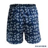 Hanford Men 100% Cotton Woven Shorts Monstera - Monstera Print/Gibraltar Sea (SinglePack)