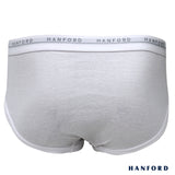 Hanford Men Premium Ribbed Cotton Hipster Briefs - White (3in1 Pack)