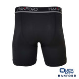 Hanford Athletic Men Pro Cool 2.0 Quick Dry Compression Boxer Shorts With Mesh Pouch Aire - Black (Single Pack)